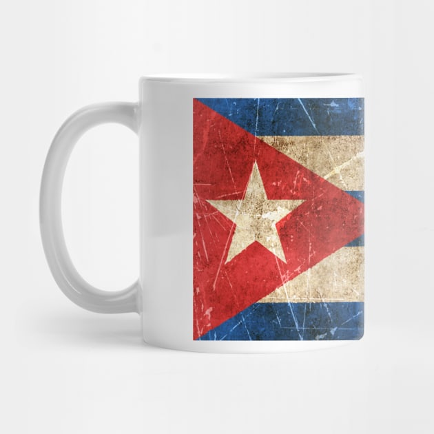 Vintage Aged and Scratched Cuban Flag by jeffbartels